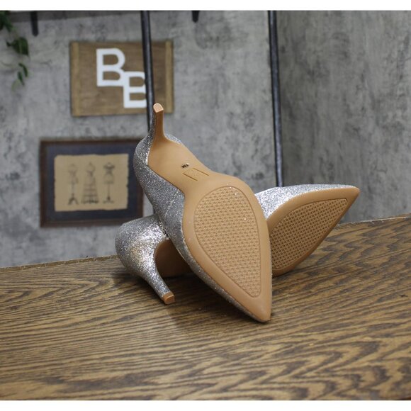 NWT On 34th Jeules Pointed-Toe Slip-On Pumps 10018690000 Silver Glitter 7M - Picture 9 of 10